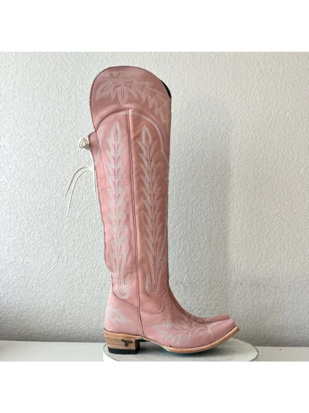 Lane LEXINGTON Over the Knee Cowboy Boots 7 Pink Western Cowgirl Snip Toe Size 7